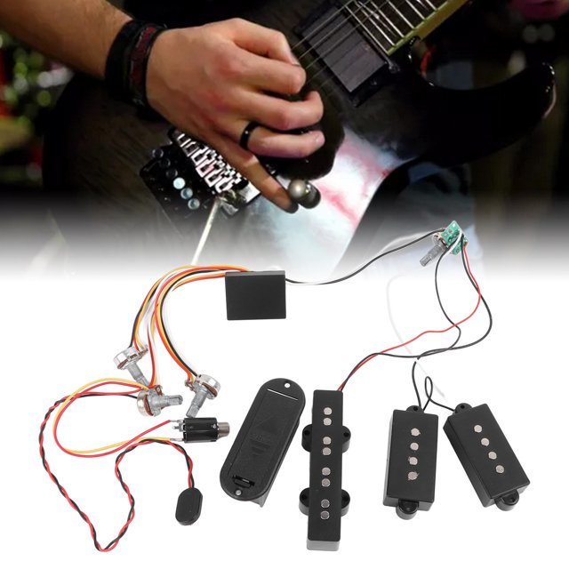 Pastilla de circuito de cableado de preamplificador de bajo ajuste de tono de pastilla de preamplificador de bajo de plástico metálico para guitarra eléctrica ANGGREK Otros