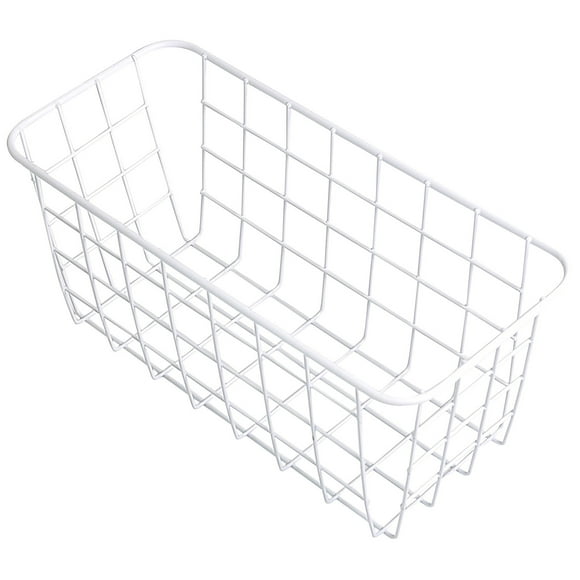 Fasiaou Hanging Kitchen Baskets For Storage Adhesive Sturdy Small Wire Storage Baskets with Kitchen Food Pantry Bathroom Shelf Storage No Drilling Wall Mounted,1 PACK,Black