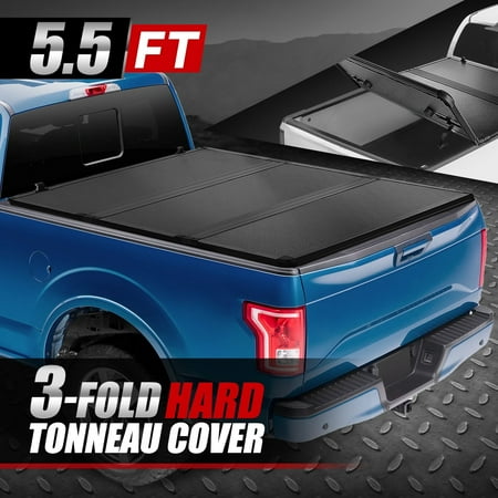Nuvision for 15-20 Ford F150 F-150 5.5Ft Truck Short Bed Hard Tri-Fold Tonneau Cover