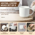 thumbnail image 4 of Vesteel Coffee Mugs Set of 6, 12oz Ceramic Coffee Cups Set with Makeup Clay for Coffee Tea Milk, Mug Gifts for Thanksgiving Day Anniversary, Speckled White, 4 of 7