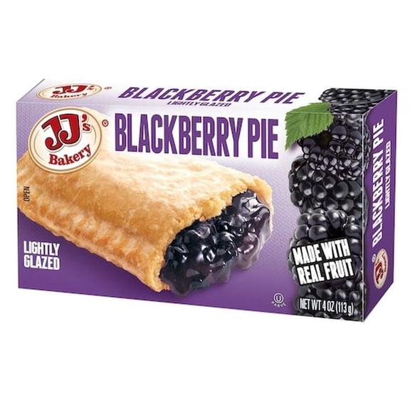 JJ's Bakery Blackberry Snack Pies, Individually Wrapped, Nut-Free, Kosher Parve, 4 oz, Case of 48