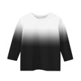 thumbnail image 5 of ZACPNCV Kids Three-Quarter Sleeve Shirts Gradient Crewneck Pullover Basic Tees Daily Tees Blouses Spring Summer Clothes Black 3-4 Years, 5 of 5