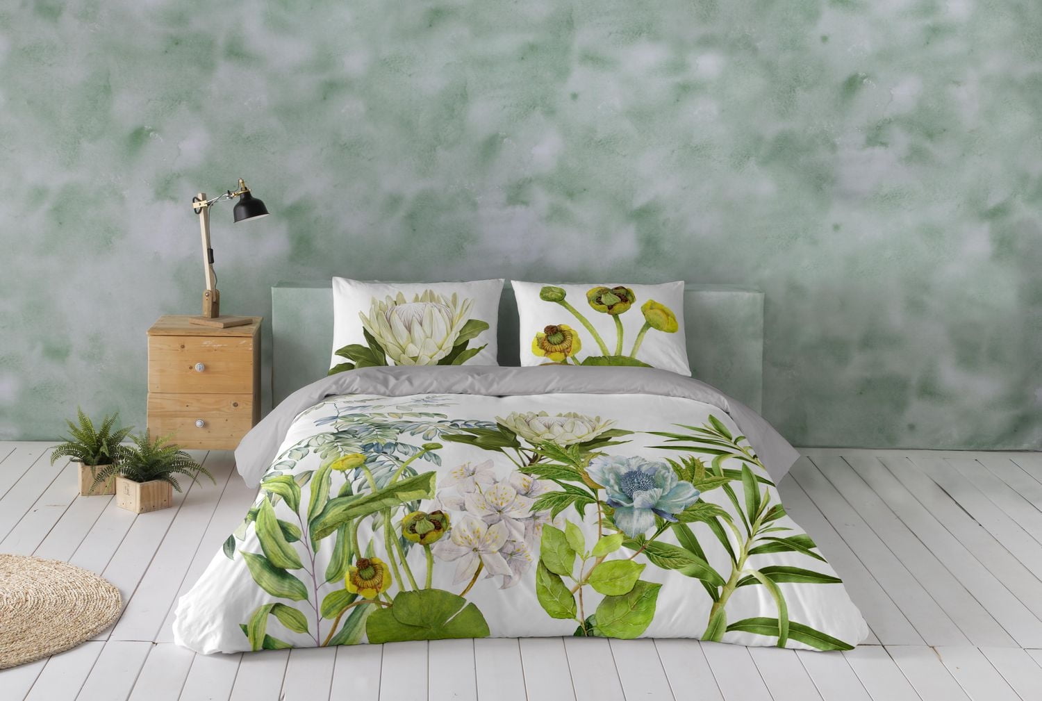 Gouchee Home Siara Floral Print Cotton Duvet Cover Set