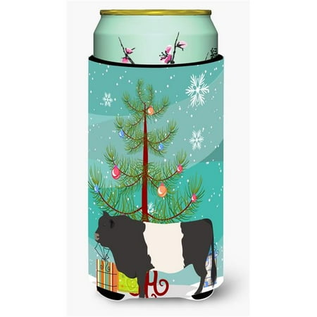 Belted Hip Hugger - Belted Galloway Cow Christmas Tall Boy Beverage Insulator Hugger