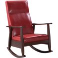 thumbnail image 1 of ACME Raina Chaise à Bascule en Similicuir Rouge et Espresso, 1 of 7