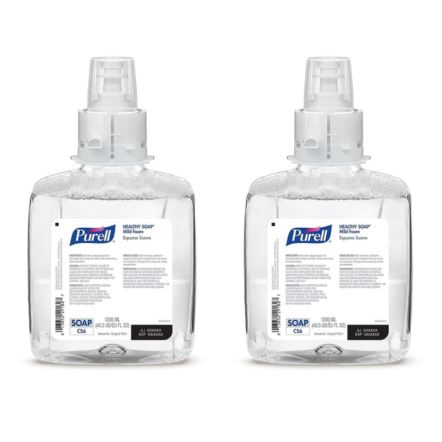 Jabón de manos Purell Healthy Soap, espuma suave, 1200 ml, 2 unidades