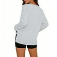 thumbnail image 6 of YTCAMLO Oversized Womens Long Sleeve Shirts Casual Fashion Side Split Gym Workout Tops Loose Fit T Shirts Crewneck Basic Y2k Tees, Gray XL, 6 of 6