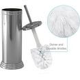 thumbnail image 5 of Slim Compact Freestanding Toilet Bowl Brush and Holder for Bathroom Storage and Organization - Space Saving, Sturdy, Deep Cleaning, Covered Brush, Metal in Shiny Finish, 5 of 6