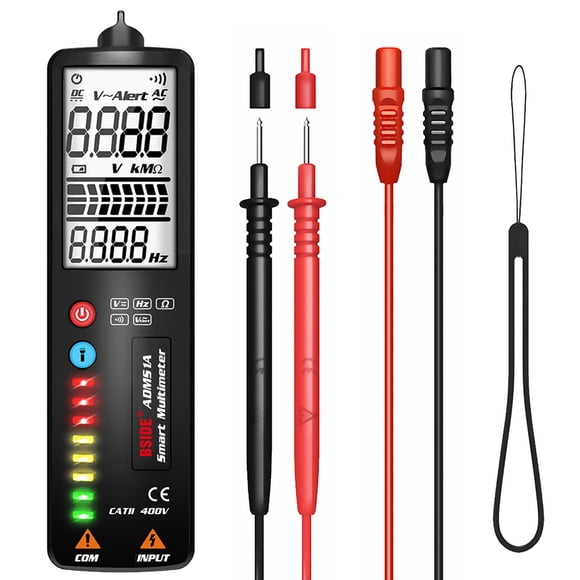 Amdohai MAXRIENY ADMS1A/ADMS1Q(optional) Digital 2.4 Inch LCD Display Screen Multimeter 8 LED Indicators 3 Line Display Auto Voltage Tester Voltmeter Intelligent Multipurpose Tool