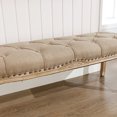 thumbnail image 5 of Dycanpo 45.2'' Bedroom Bench Seat Wheat Linen, French Upholstered Ottoman Bench, 5 of 10