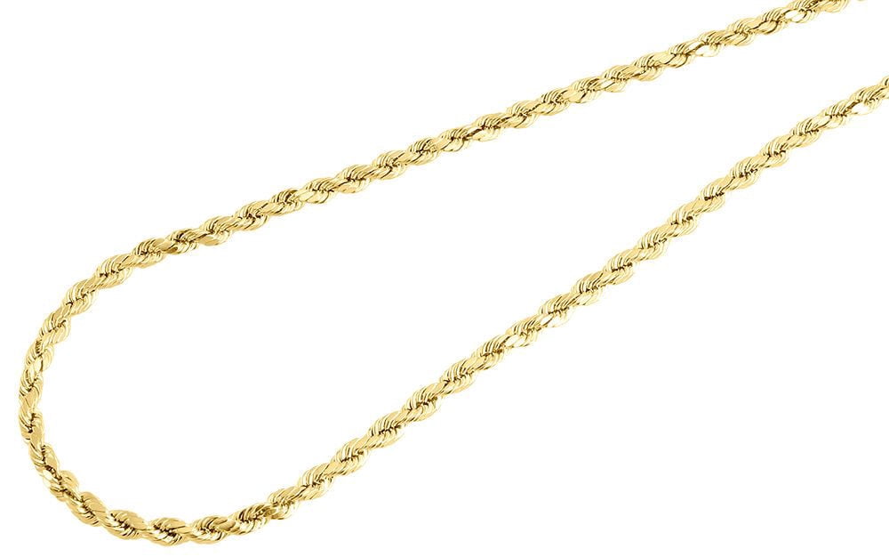 10K Yellow Gold 3mm Hollow Rope Chain 
