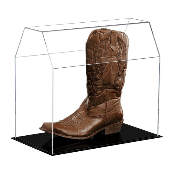 Better Display Cases Cowboy Boot Clear Acrylic Display Case with Black Base - 15.75 X 8.75 X 14.25 (A022/SP06)