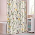 thumbnail image 5 of Shower Curtain Wildflowers Leavs Shower Curtains for Bathroom Decor, Waterproof Polyester Shower Curtain Set with Hooks, Extra Long 72" x 84" Floral Plant Beige, 5 of 9