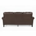 thumbnail image 3 of Contemporary 3 Seater Sofa with Faux Leather & Nailhead Accents, 3 of 11