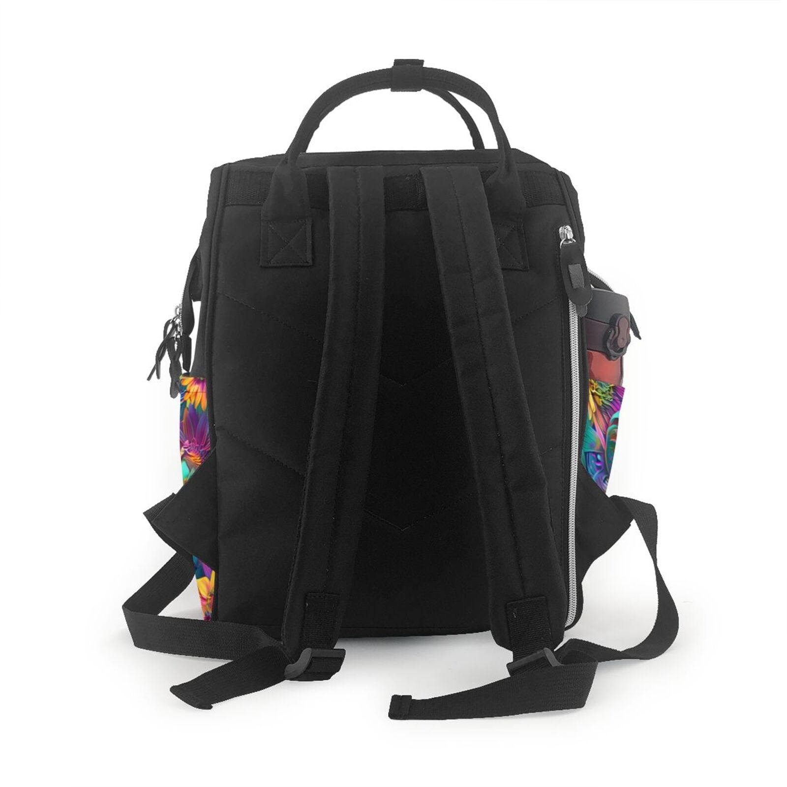 Fuzoiu Psychedelic Sunflowers Print Diaper Bag Backpack,Baby Essentials Travel Tote,Multi function Waterproof Diaper Bag, Travel Essentials Baby Bag - Unisex