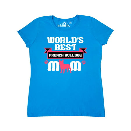 World's Best French Bulldog Mom with Pawprint and Hearts Women's (Best Vet For French Bulldogs)