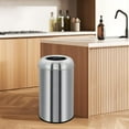 thumbnail image 5 of Open Top Trash Can 18.5 Gallon/70 L,Commercial Grade Heavy Duty Round Stainless Steel Trash Can with Removable Inner Wastebasket for Outdoor/Indoor Home House Kitchen Waste Bin, 5 of 6
