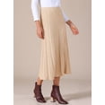 thumbnail image 3 of DARING DIVA Women's Sweater Pleated A Line Knit Midi Skirt Small Khaki, 3 of 6