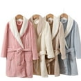 thumbnail image 3 of WOLLED Big Kids Thickened Flannel Robe Youth Facecloth Bathrobe Robe Boys Girls Fall Winter Warm Pajamas Plus Belt for Toddler 4-16+Y, 3 of 8