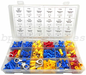 360 Pcs Electrical Terminal and Connector Assortment Kit Bullet Ring Butt 