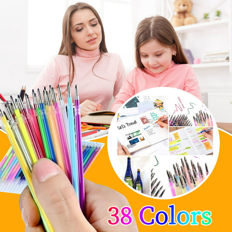 Gel Pens Set, 260 Pack Feela 130 Colored Gel Pens Plus 130 Refills for  Adult Coloring Books Drawing Kid Doodling Writing Sketching Highlighter Art