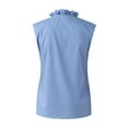 thumbnail image 4 of Womens Tops Blouse Summer Ruffle V-Neck Sleeveless Solid Print Dressy T-Shirt Top Casual Shirts, 4 of 7