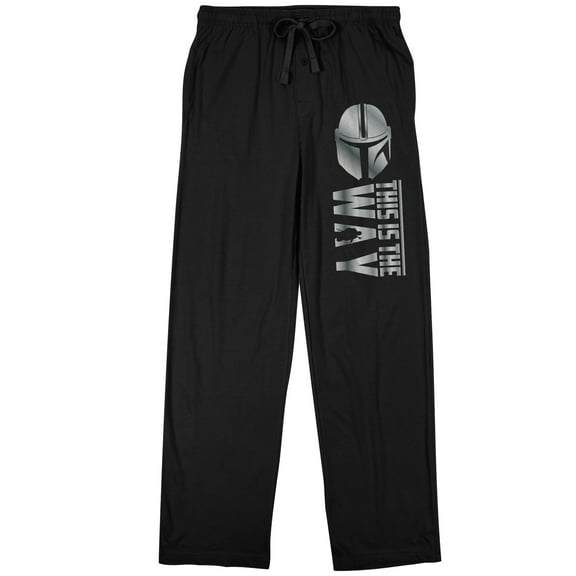The Mandalorian Helmet This is the Way Men's Black Drawstring Sleep Pajama Pants-S