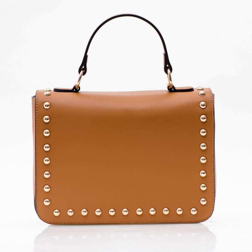 Top Handle Flap Satchel Camel