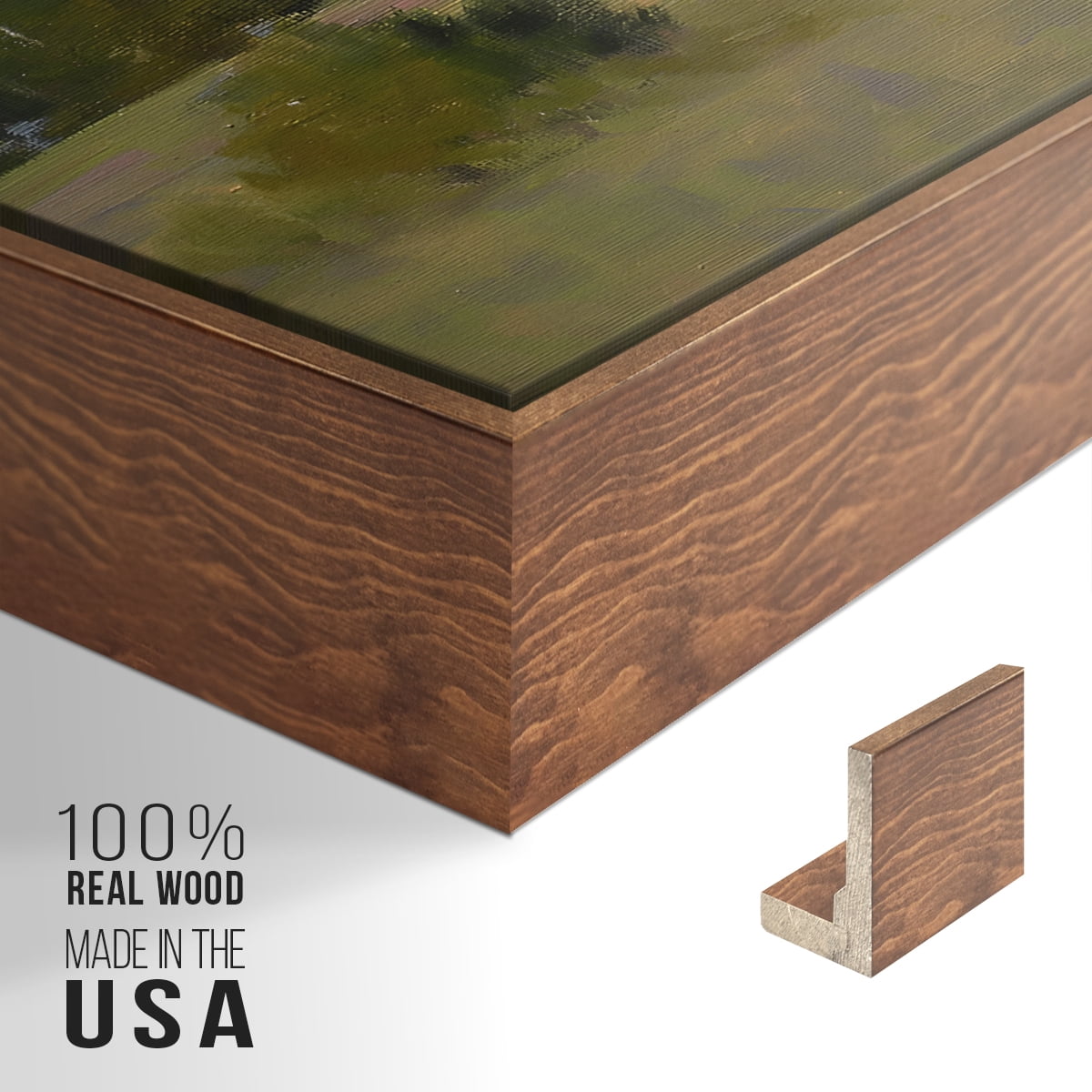 Vintage Landscape-CCXLVII By Wexford Home Framed in Walnut Wood Gallery Wrapped Canvas 17 in. x 25 in.