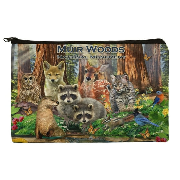 Muir Woods National Monument California CA Redwoods Forest Animals Makeup Cosmetic Bag Organizer Pouch