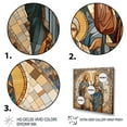 thumbnail image 3 of Designart "Holy Family Iconic Depiction in Stained Glass I" Spiritual Framed Wall Art Decor - Global Blue Christianism Living Room Framed Canvas Art, 3 of 6