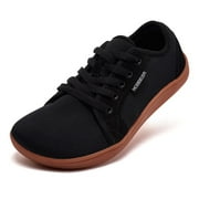 HOBIBEAR Wide Toe Box Shoes for Women Outdoor Trail Running Minimalist Sneakers Black Brown US 8