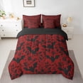 thumbnail image 2 of Castle Fairy Black Bats Bedding Comforter Set,Gothic Vintage Flower King Bedding Sets, 2 of 8