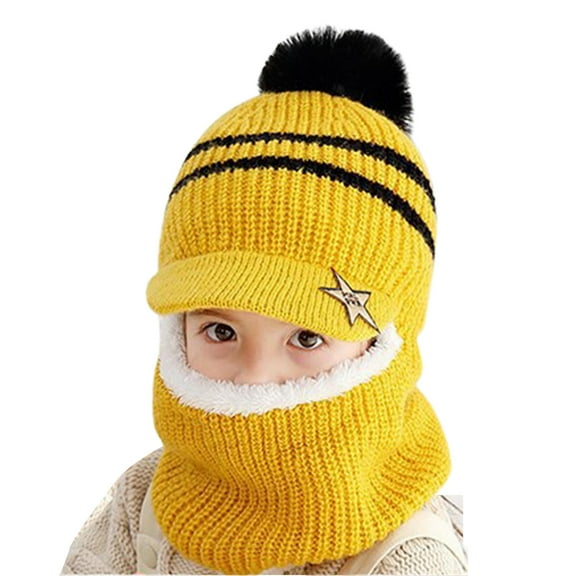 Hooded Hat Toddler Baby Snow Hats Girl Hood Caps Winter Hat Fleece Lining Girls Boys Earflap Hood Caps 2-6Y