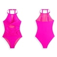 thumbnail image 5 of MSJUHEG Womens One Piece Swimsuits,Women's One-piece Swimsuits,High Waisted Bathing Suit,V Neck,Womens Tankini Bathing Suits,Womens Bathing Suits,Cross Back Pink XL, 5 of 5