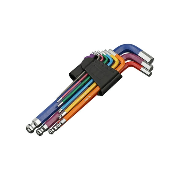 Allen Wrench Set,Allen Key Set Hex Key Set 9Pcs Metric Allen Key Set 1.5-10Mm Long End Hex Wrench Set Color Coding Hex Key Set for Disassembling Mechanical Equipment Vehicle An