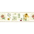 thumbnail image 2 of Dundee Deco Prepasted Wallpaper Border - Floral Brown, Beige, Green, Red Peach, Cherry, 15 ft x 6.8 in, 2 of 6