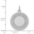 thumbnail image 4 of 925 Sterling Silver Solid Laser Etched Happy Birthday Disc Charm 25x20mm Wide Pendant Necklace for Women, 4 of 4