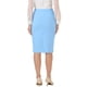 thumbnail image 3 of Falda Lápiz Fruncida de Cintura Alta para Mujer INSPIRE CHIC con Detalle de Lazo y Abertura Trasera, Midi, Cuerpo Ceñido, Talla S, Azul Claro, 3 of 6