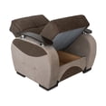 thumbnail image 2 of Besan Dark Beige Fabric w-Wood Arm Chair, 2 of 6