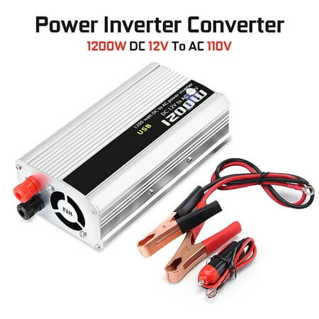 DC 12v To AC 110v 1200W Car Auto Truck Power Inverter Charger Converter Sine (Best Power Inverter For Truck)