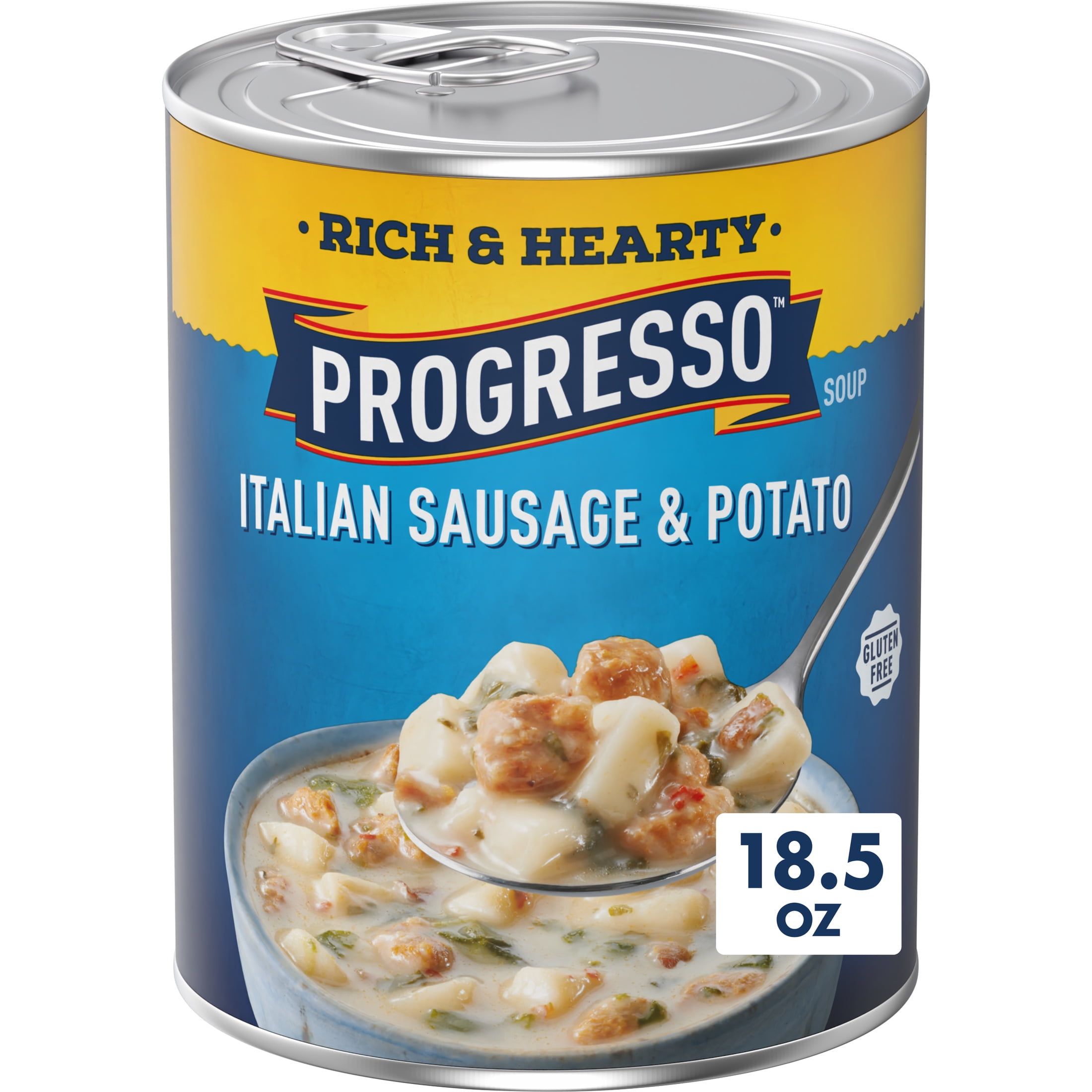 (5 pack) Progresso Rich and Hearty, Italian Sausage and Potato Canned Soup, Gluten Free, 18.5 oz