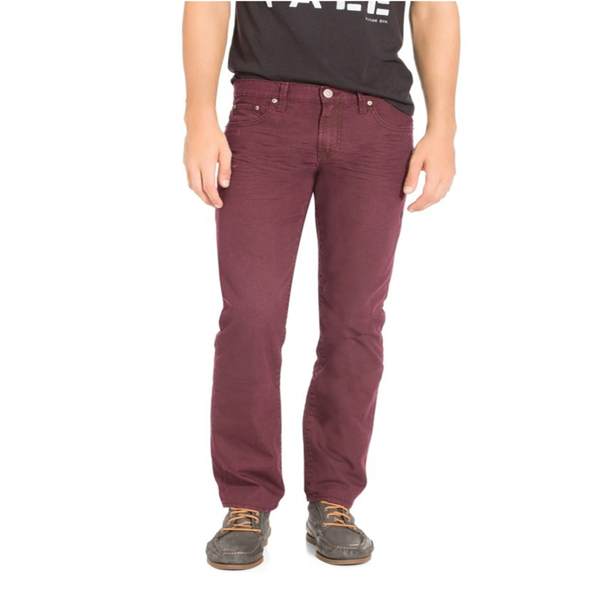 Aeropostale Bowery Straight Slim Fit Jeans para Hombre, Rojo, 32W x 34L Aeropostale Ajustado