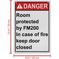 thumbnail image 2 of FM200 Protected Room Keep Door Closed Sign, Industrial Exit Roof Access Sign 8"x12" UV Resistant for Indoor Outdoor Workplace, 2 of 7