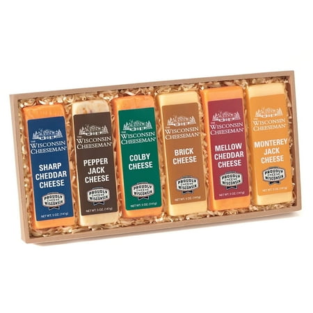 The Wisconsin Cheeseman Assorted Cheese Bars Pack of 6 The Wisconsin Cheeseman Assorted Cheese Bars Pack of 6