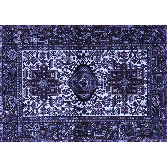 Ahgly Company Indoor Rectangle Persian Blue Traditional Area Rugs, 5' x 7'