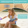 thumbnail image 3 of Slsy Arenero Grande de Madera para Niños con Asientos y Cubierta Impermeable, Caja de Arena Cuadrada 180x180cm para Jardín, Patio o Playa, Hecha de Madera de Abeto Natural, Ideal 2-10 Años, 3 of 7