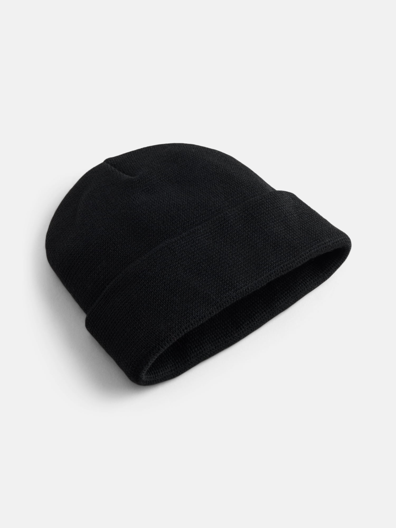 George Men's Waffle Knit Beanie Hat, Black