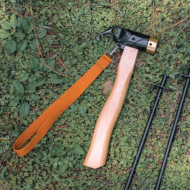 Martillo de cobre para acampar herramienta multifuncional extractor de clavos para mochilero al aire libre JShteea El nuevo