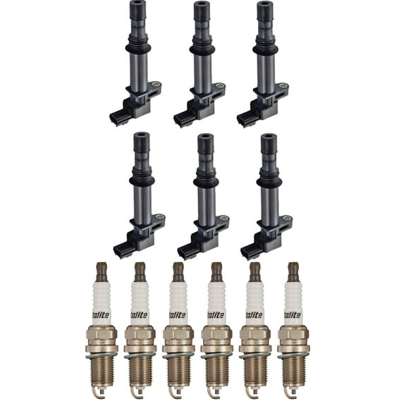 Set of 6 ISA Ignition Coils and 6 Autolite Spark Plugs Compatible with 2007-2008 Dodge Nitro ATX Sport Utility 4-Door Replacement for UF270